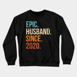 First Wedding Anniversary Epic Husband Since 2020 Crewneck Sweatshirt